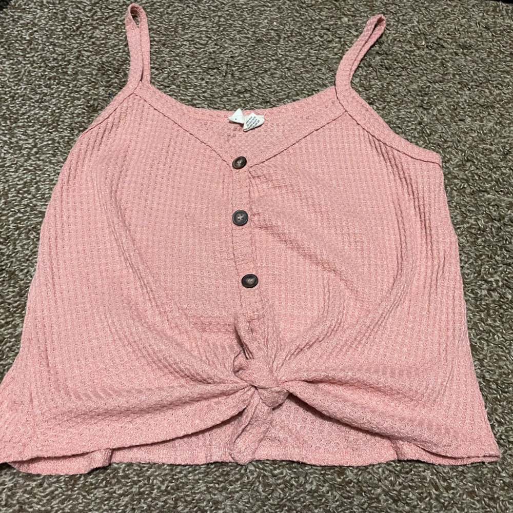 Sky and sparrow waffle tie front top medium